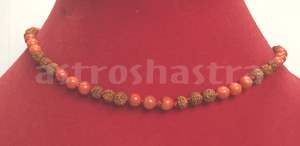 rudraksh and red coral